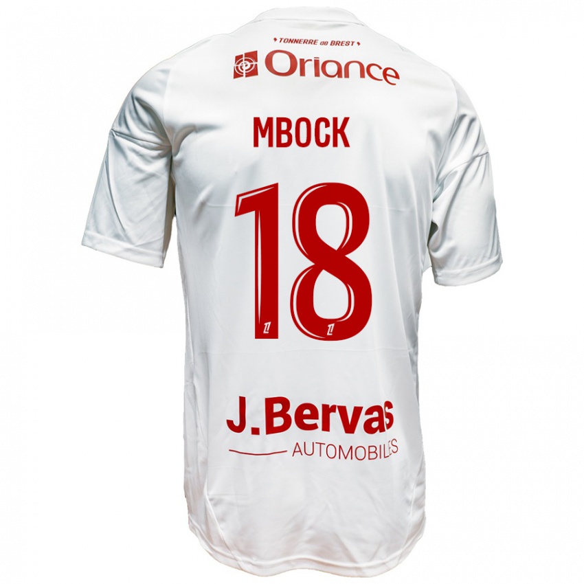 Gyermek Hianga'a Mbock #18 Fehér Piros Idegenbeli Jersey 2024/25 Mez Póló Ing