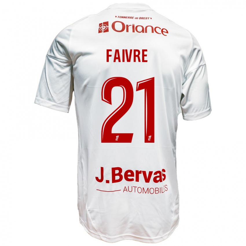 Gyermek Romain Faivre #21 Fehér Piros Idegenbeli Jersey 2024/25 Mez Póló Ing