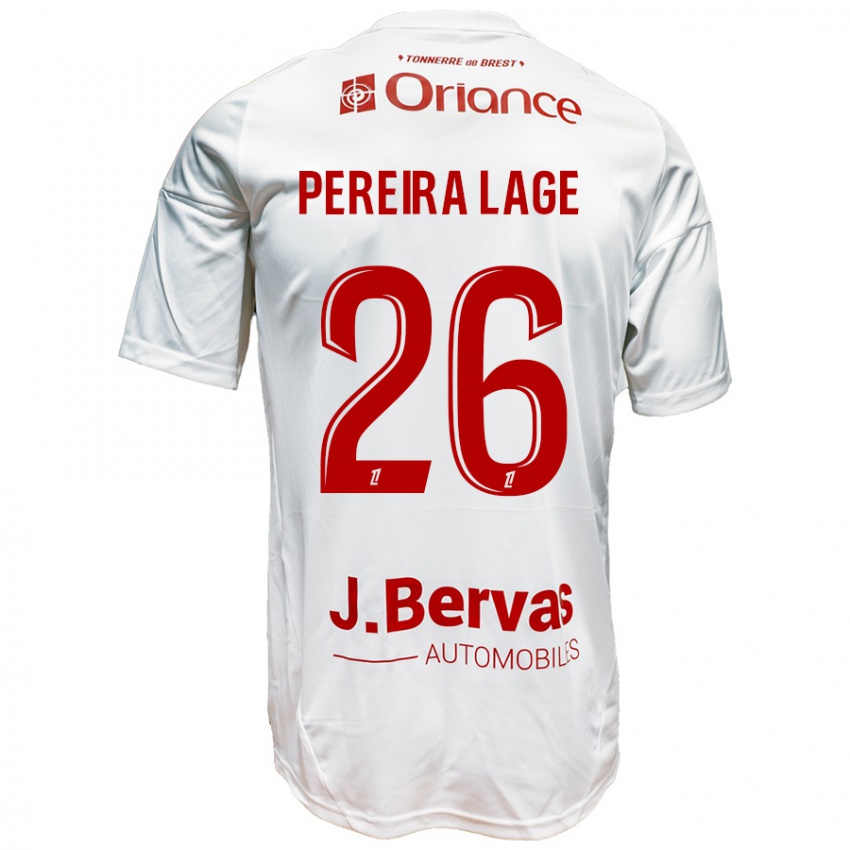 Gyermek Mathias Pereira Lage #26 Fehér Piros Idegenbeli Jersey 2024/25 Mez Póló Ing