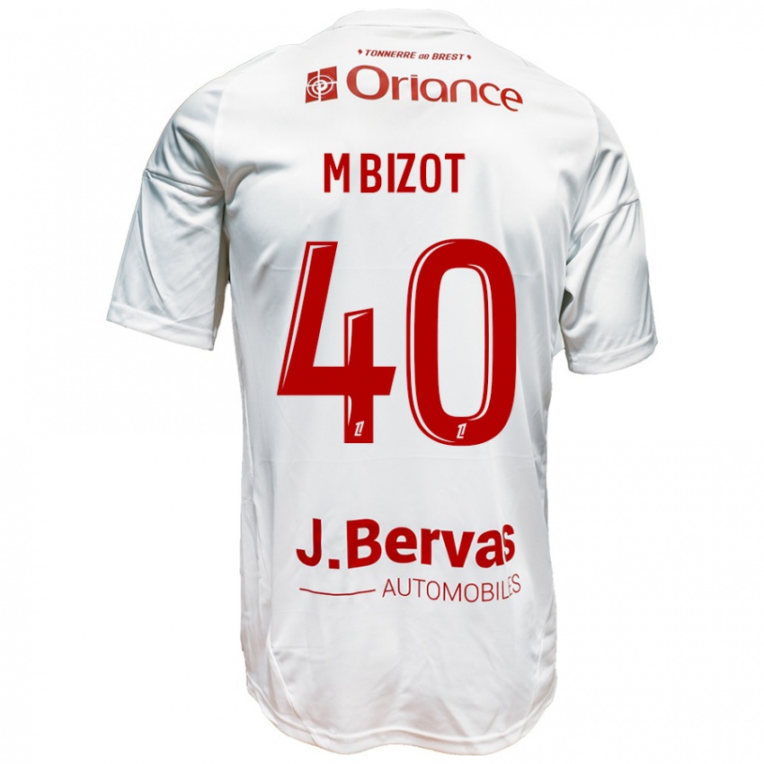 Gyermek Marco Bizot #40 Fehér Piros Idegenbeli Jersey 2024/25 Mez Póló Ing