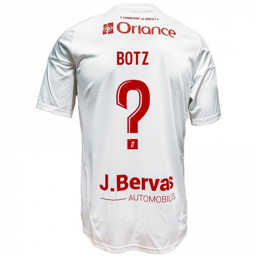 Gyermek Léo Botz #0 Fehér Piros Idegenbeli Jersey 2024/25 Mez Póló Ing