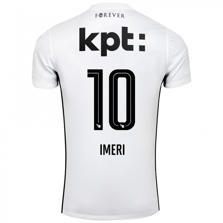 Gyermek Kastriot Imeri #10 Fehér Fekete Idegenbeli Jersey 2024/25 Mez Póló Ing