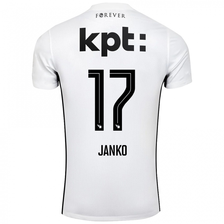 Gyermek Saidy Janko #17 Fehér Fekete Idegenbeli Jersey 2024/25 Mez Póló Ing