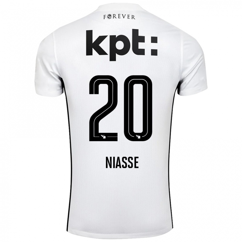 Gyermek Cheikh Niasse #20 Fehér Fekete Idegenbeli Jersey 2024/25 Mez Póló Ing