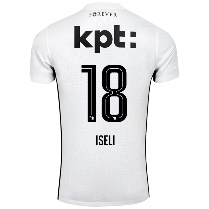 Gyermek Marco Iseli #18 Fehér Fekete Idegenbeli Jersey 2024/25 Mez Póló Ing