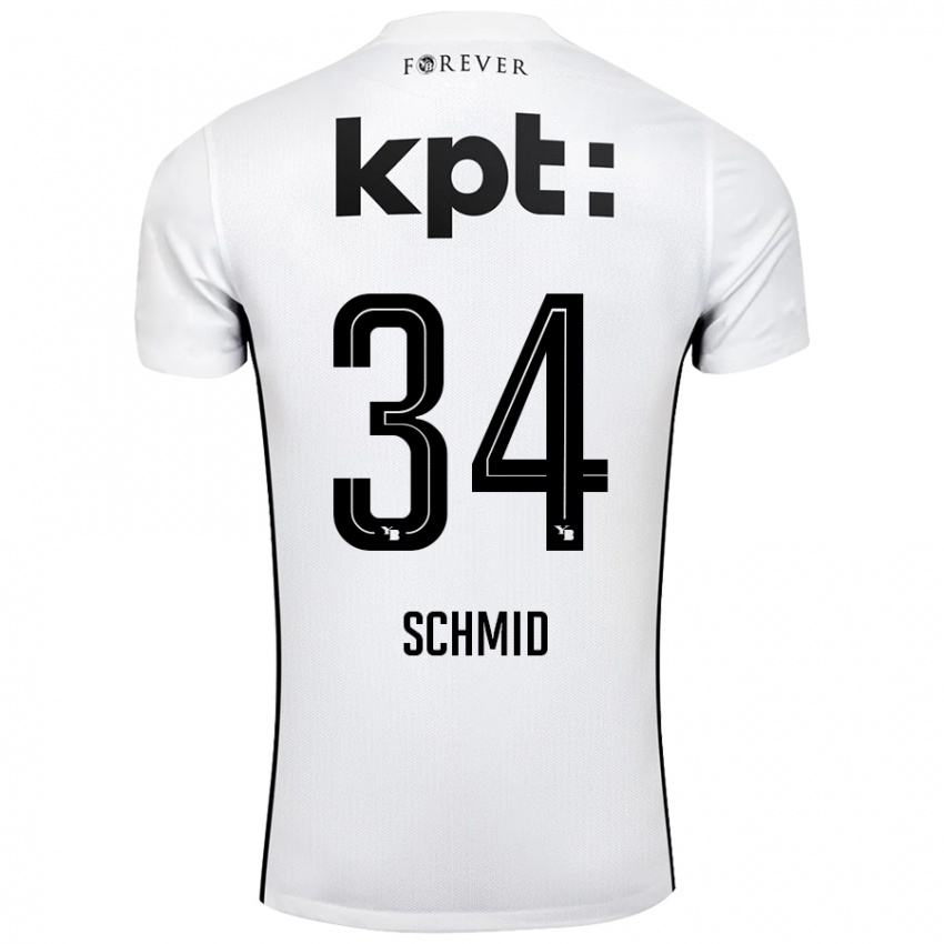 Gyermek Céline Schmid #34 Fehér Fekete Idegenbeli Jersey 2024/25 Mez Póló Ing