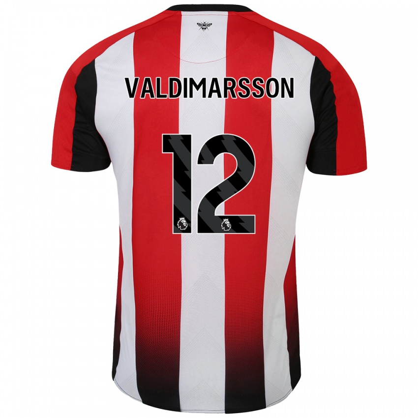 Férfi Hákon Rafn Valdimarsson #12 Piros Fehér Hazai Jersey 2024/25 Mez Póló Ing