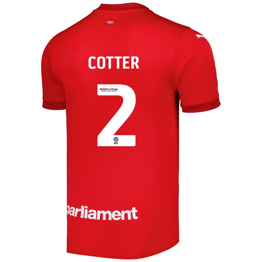 Férfi Barry Cotter #2 Piros Hazai Jersey 2024/25 Mez Póló Ing