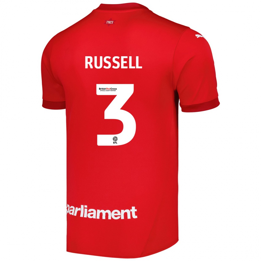 Férfi Jon Russell #3 Piros Hazai Jersey 2024/25 Mez Póló Ing