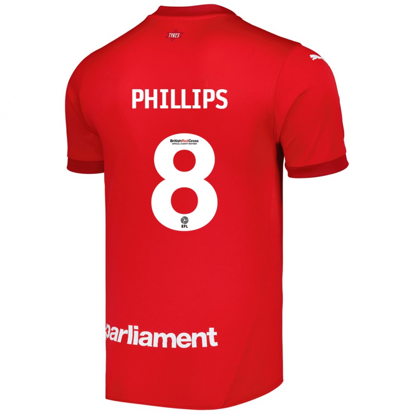 Férfi Adam Phillips #8 Piros Hazai Jersey 2024/25 Mez Póló Ing