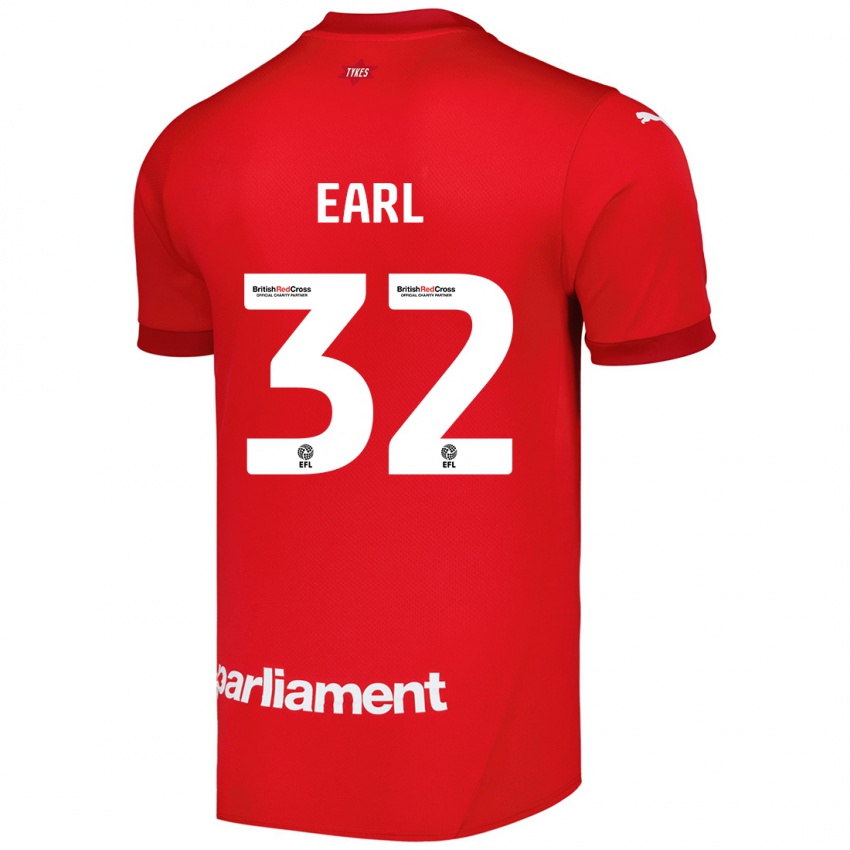 Férfi Josh Earl #32 Piros Hazai Jersey 2024/25 Mez Póló Ing