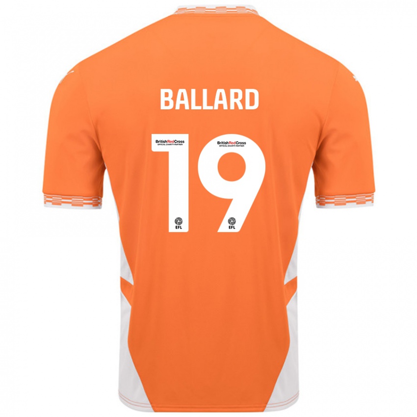 Férfi Dom Ballard #19 Narancssárga Fehér Hazai Jersey 2024/25 Mez Póló Ing