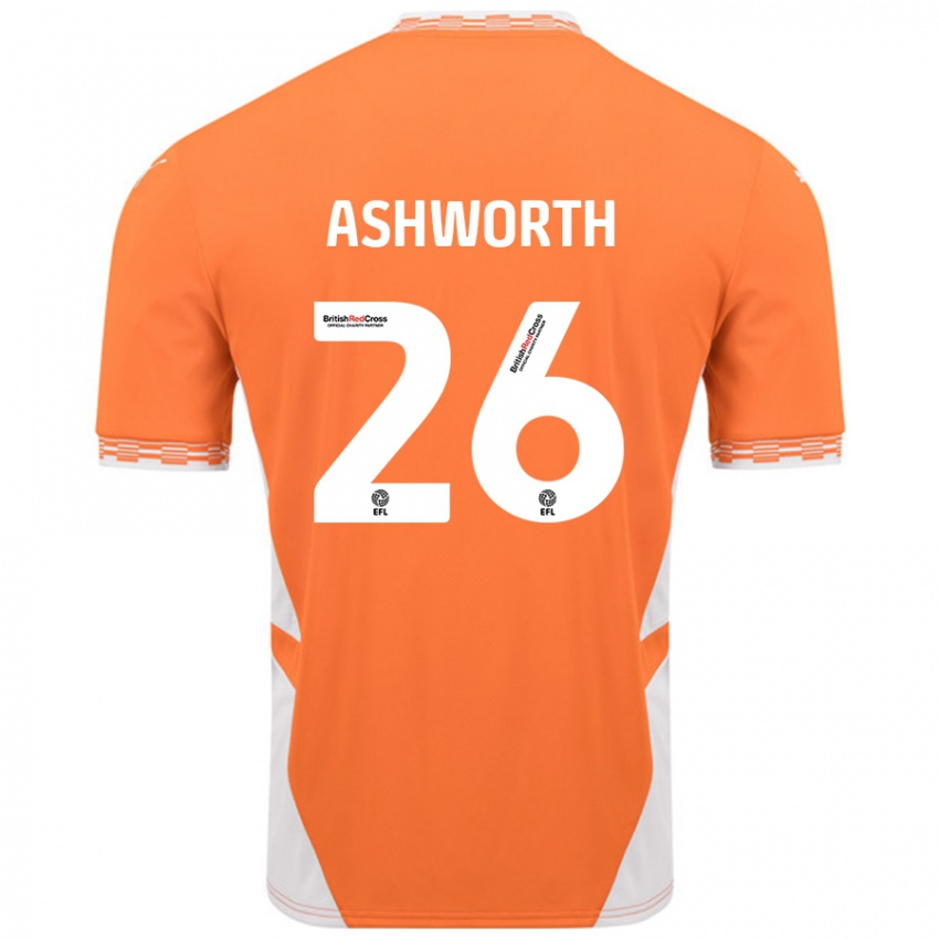 Férfi Zac Ashworth #26 Narancssárga Fehér Hazai Jersey 2024/25 Mez Póló Ing