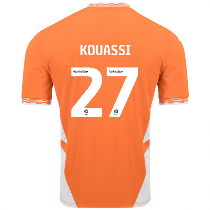 Férfi Kylian Kouassi #27 Narancssárga Fehér Hazai Jersey 2024/25 Mez Póló Ing