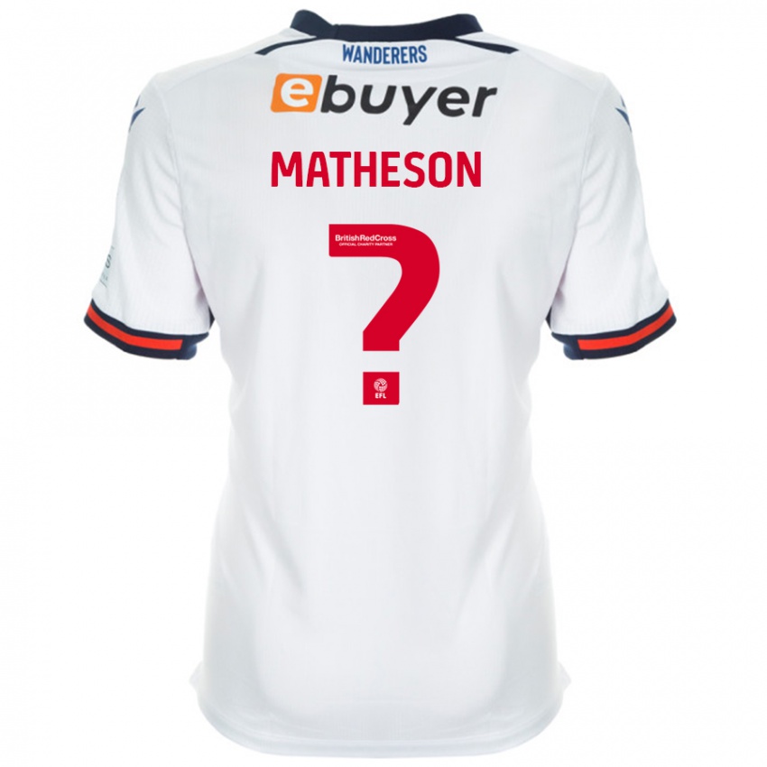 Férfi Luke Matheson #0 Fehér Hazai Jersey 2024/25 Mez Póló Ing