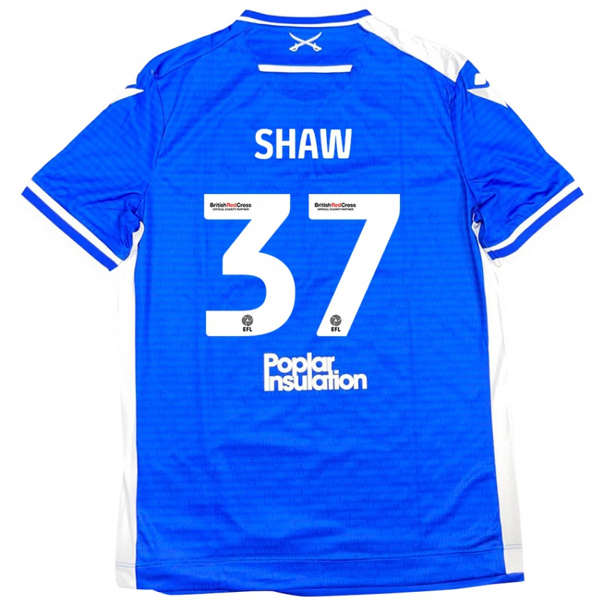 Férfi Kofi Shaw #37 Kék Fehér Hazai Jersey 2024/25 Mez Póló Ing