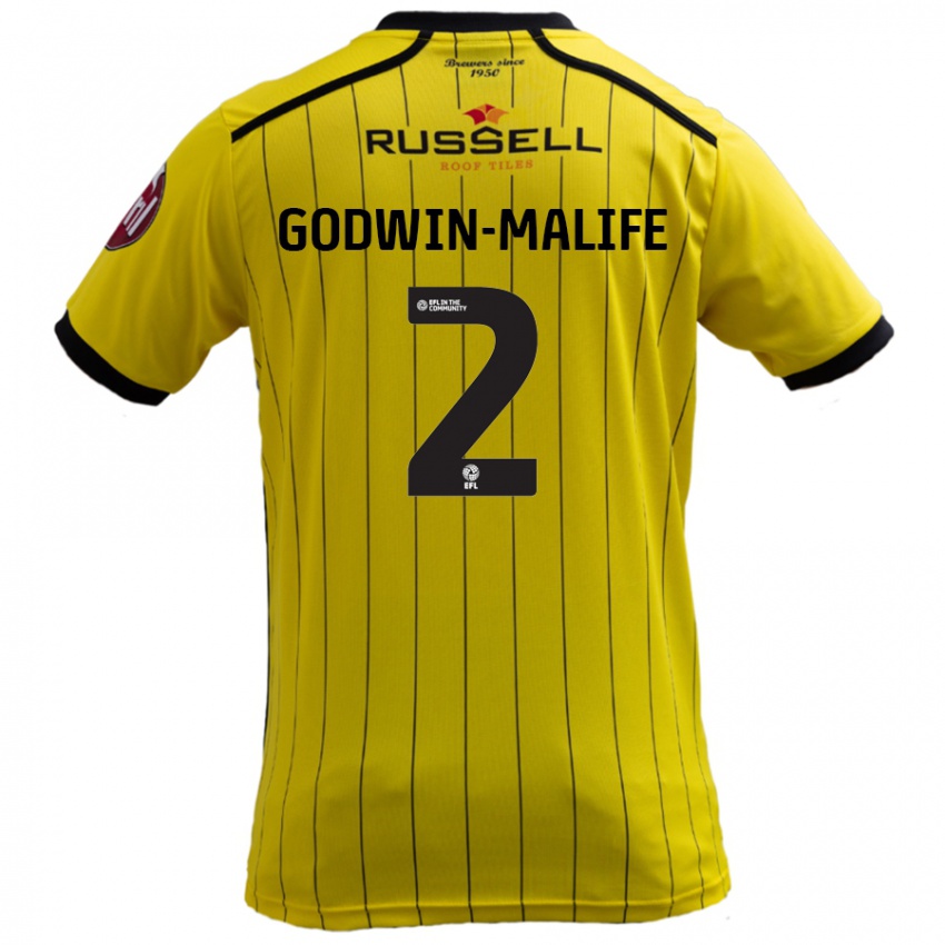 Férfi Udoka Godwin-Malife #2 Sárga Hazai Jersey 2024/25 Mez Póló Ing