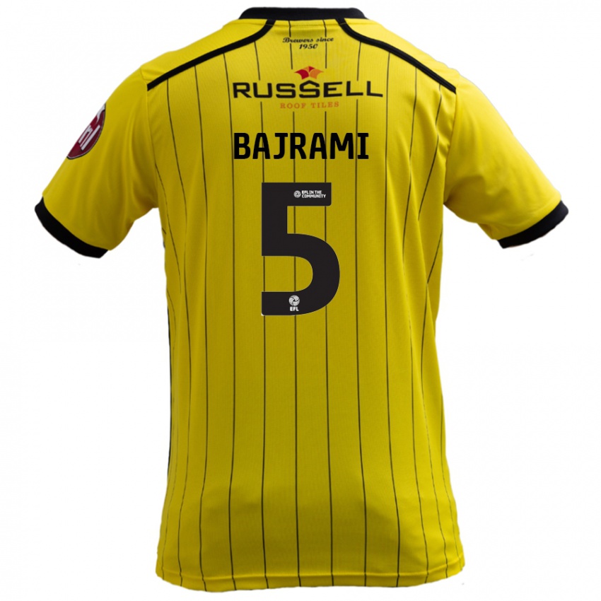 Férfi Geraldo Bajrami #5 Sárga Hazai Jersey 2024/25 Mez Póló Ing