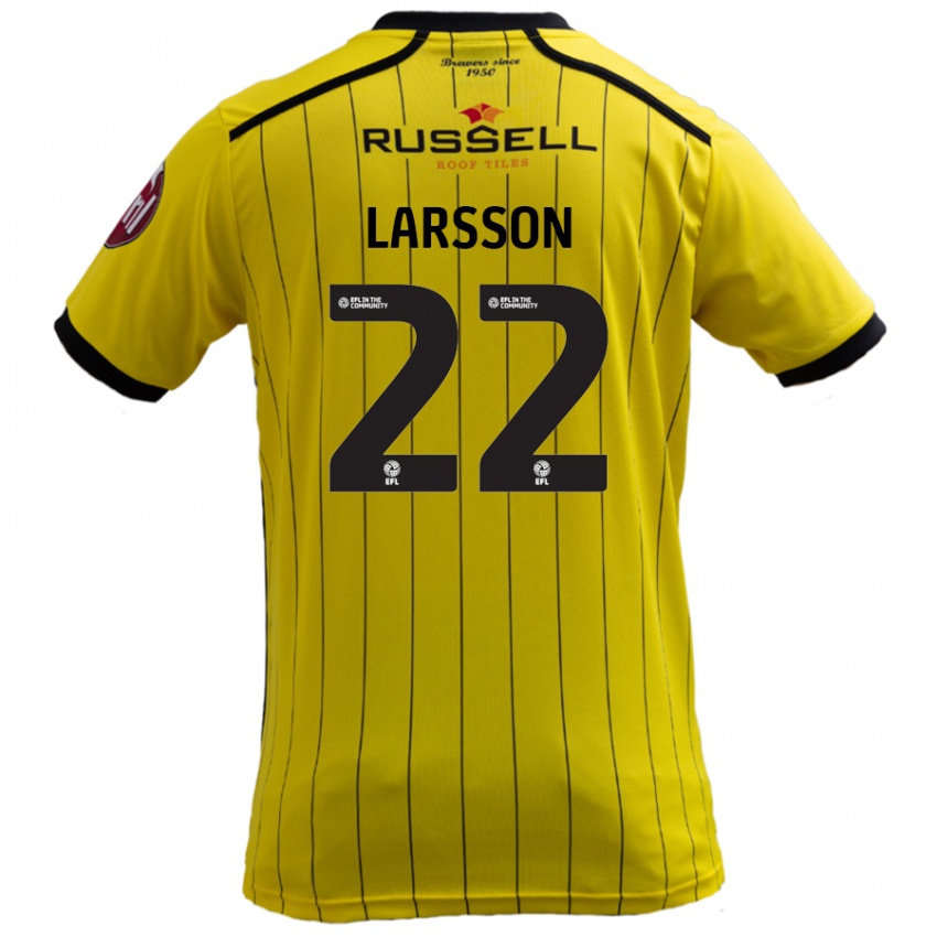 Férfi Julian Larsson #22 Sárga Hazai Jersey 2024/25 Mez Póló Ing