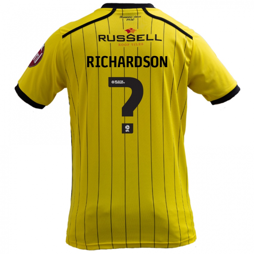 Férfi Matty Richardson #0 Sárga Hazai Jersey 2024/25 Mez Póló Ing