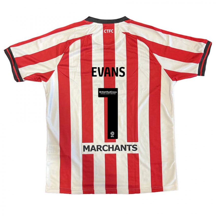 Férfi Owen Evans #1 Piros Fehér Hazai Jersey 2024/25 Mez Póló Ing