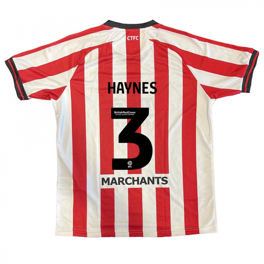 Férfi Ryan Haynes #3 Piros Fehér Hazai Jersey 2024/25 Mez Póló Ing