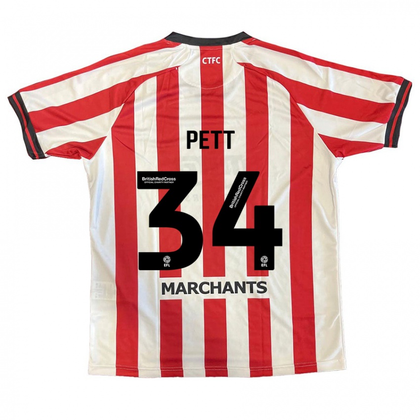 Férfi Tom Pett #34 Piros Fehér Hazai Jersey 2024/25 Mez Póló Ing