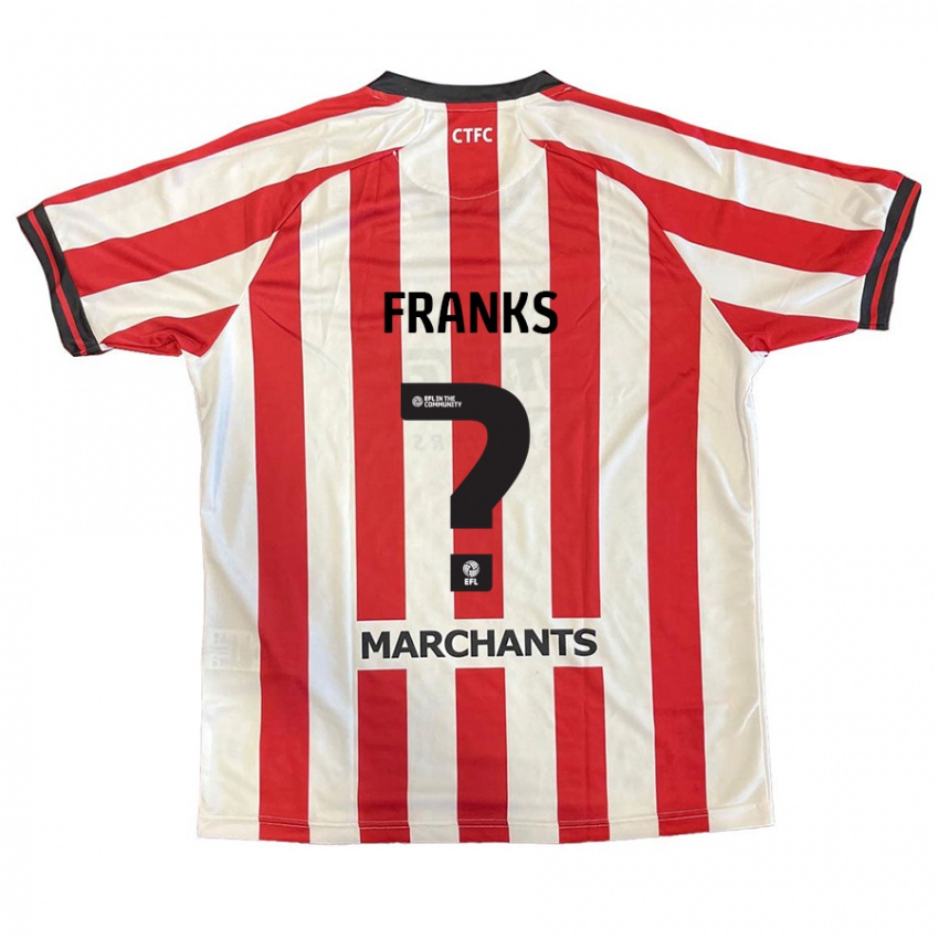 Férfi Jude Franks #0 Piros Fehér Hazai Jersey 2024/25 Mez Póló Ing