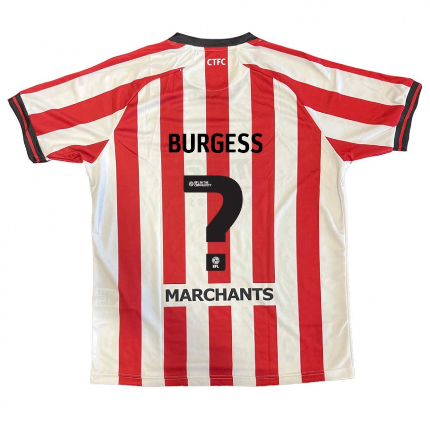 Férfi Bradley Burgess #0 Piros Fehér Hazai Jersey 2024/25 Mez Póló Ing