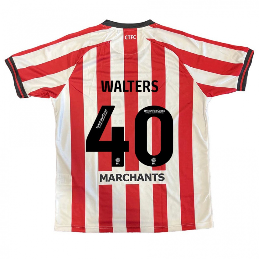 Férfi Cameron Walters #40 Piros Fehér Hazai Jersey 2024/25 Mez Póló Ing