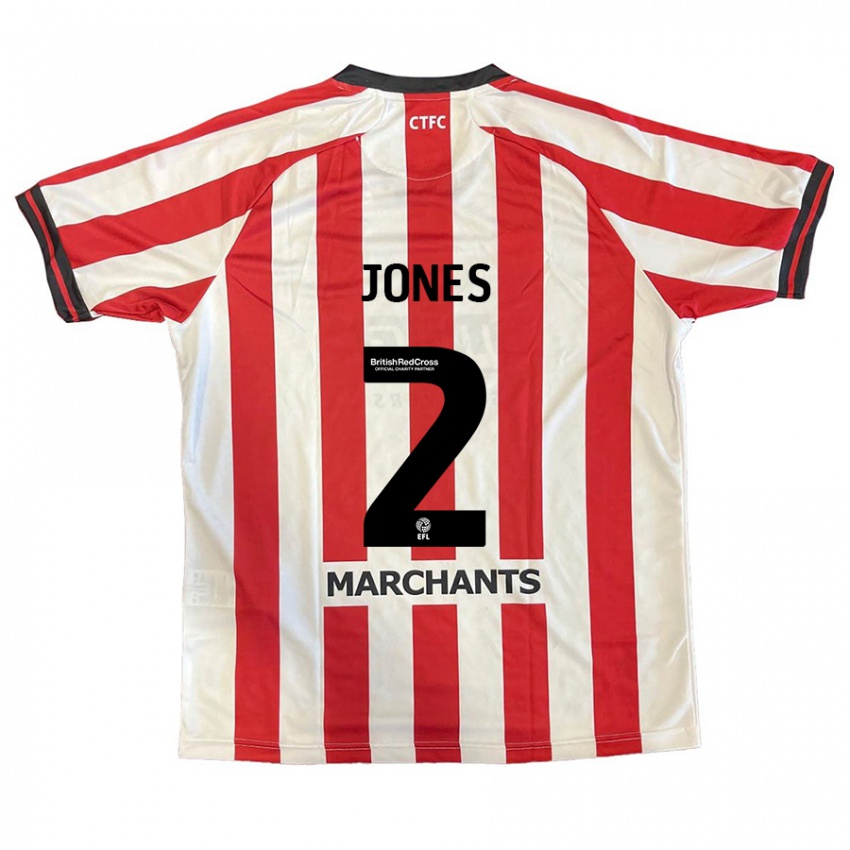 Férfi Courtney Jones #2 Piros Fehér Hazai Jersey 2024/25 Mez Póló Ing