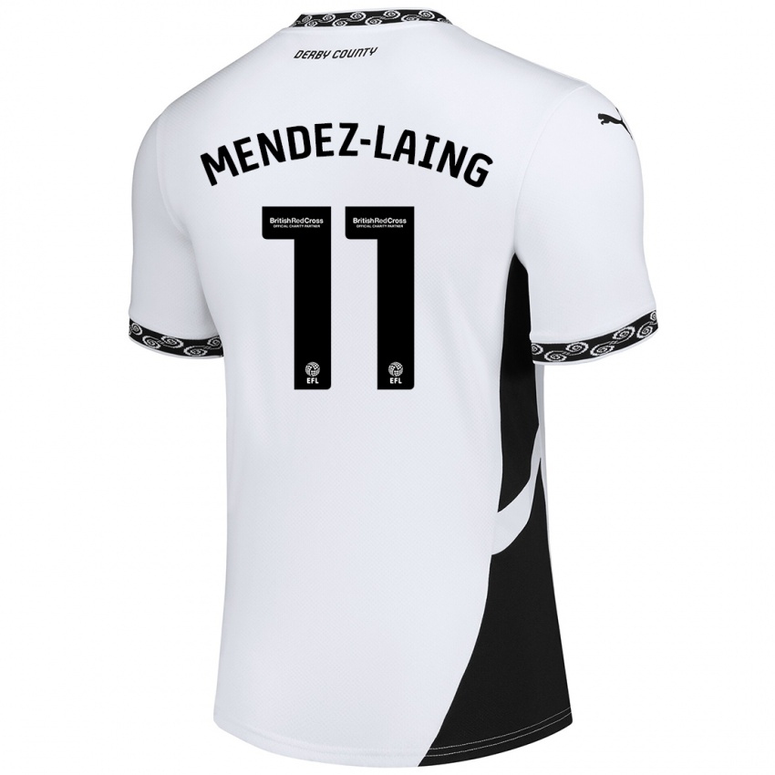 Férfi Nathaniel Méndez-Laing #11 Fehér Fekete Hazai Jersey 2024/25 Mez Póló Ing