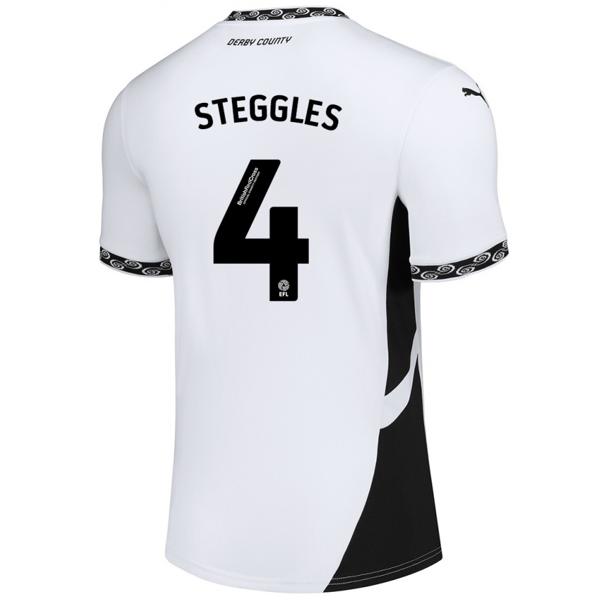 Férfi Charlotte Steggles #4 Fehér Fekete Hazai Jersey 2024/25 Mez Póló Ing