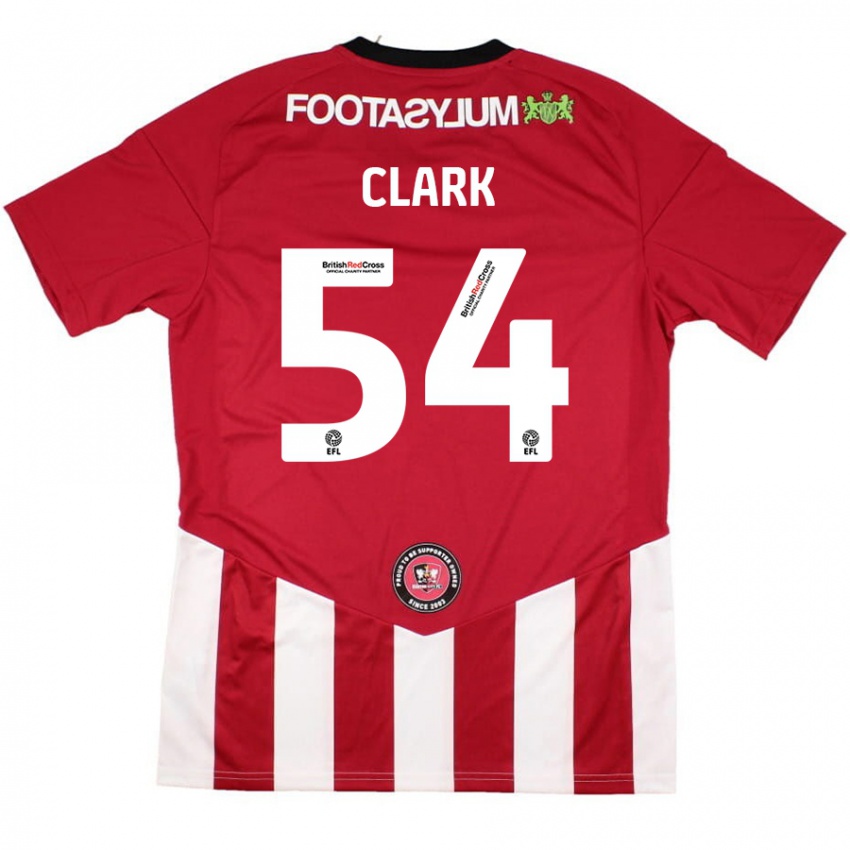 Férfi Max Clark #54 Piros Fehér Hazai Jersey 2024/25 Mez Póló Ing