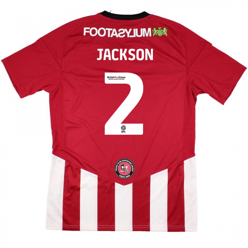 Férfi Bow Jackson #2 Piros Fehér Hazai Jersey 2024/25 Mez Póló Ing