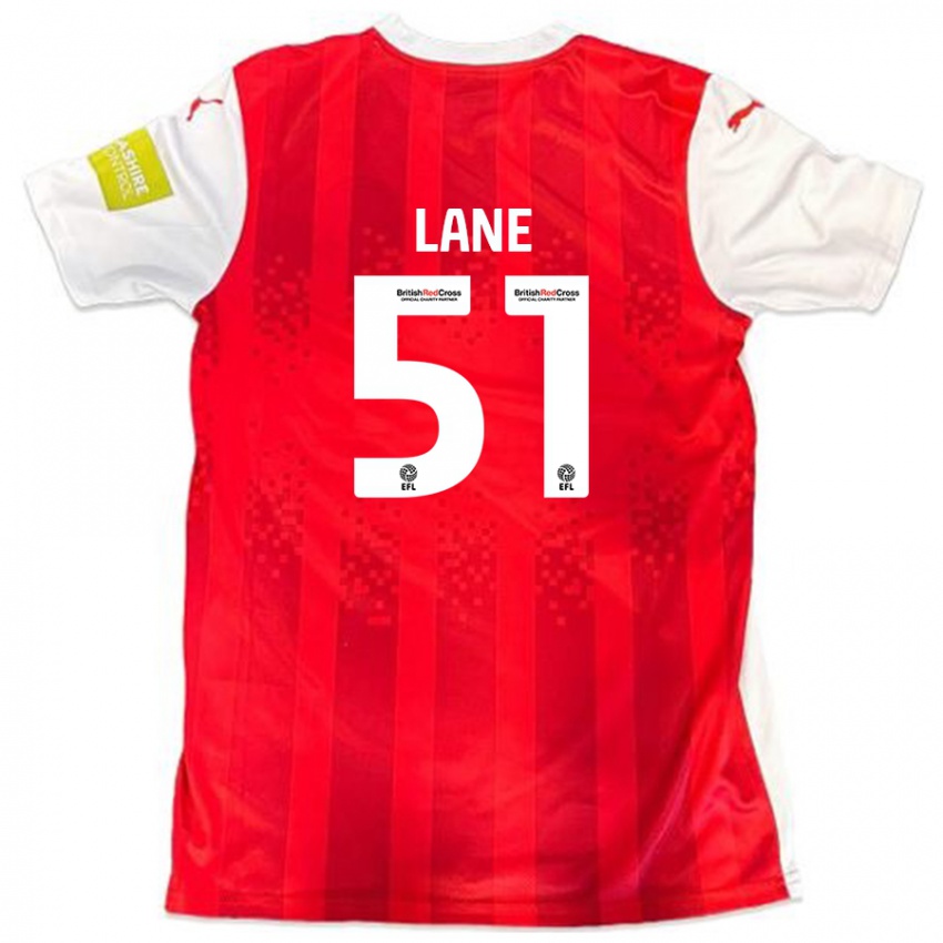 Férfi Mikey Lane #51 Piros Fehér Hazai Jersey 2024/25 Mez Póló Ing