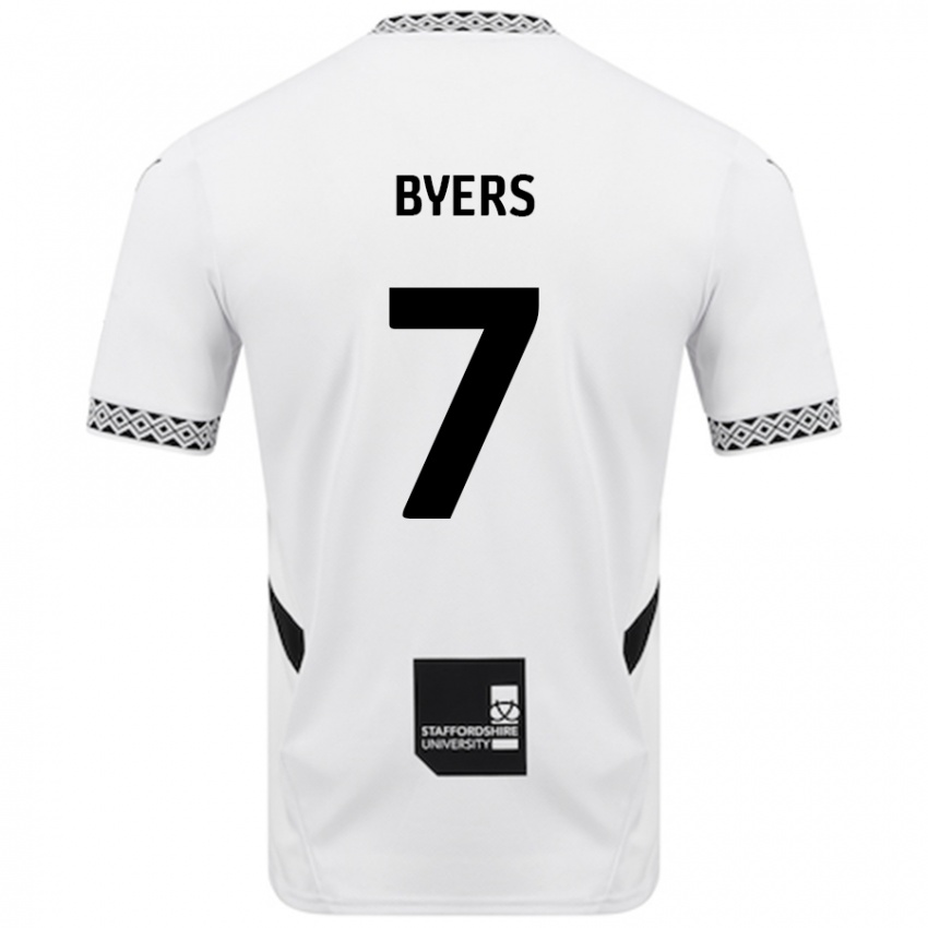 Férfi George Byers #7 Fehér Hazai Jersey 2024/25 Mez Póló Ing