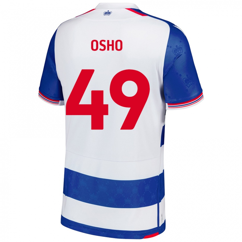 Férfi Emmanuel Osho #49 Kék Fehér Hazai Jersey 2024/25 Mez Póló Ing