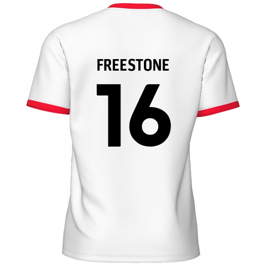 Férfi Lewis Freestone #16 Fehér Piros Hazai Jersey 2024/25 Mez Póló Ing