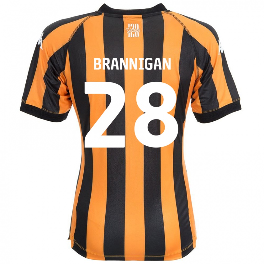 Férfi Aoife Brannigan #28 Fekete Borostyán Hazai Jersey 2024/25 Mez Póló Ing