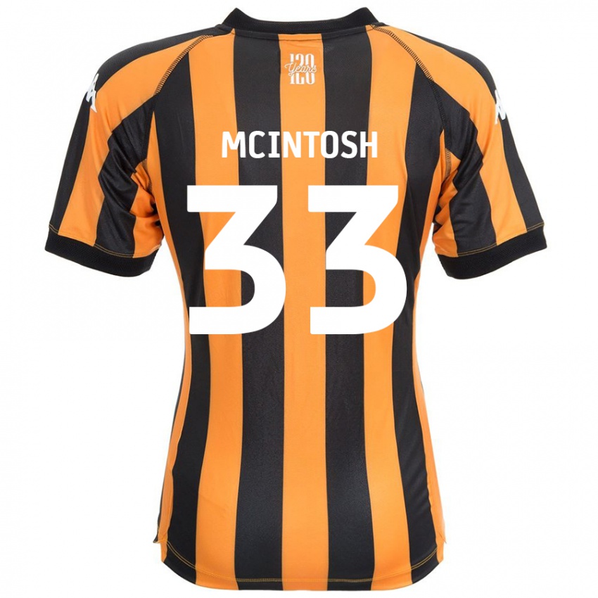 Férfi Lucy Mcintosh #33 Fekete Borostyán Hazai Jersey 2024/25 Mez Póló Ing