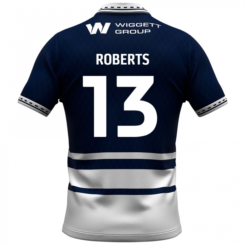 Férfi Liam Roberts #13 Sötétkék Fehér Hazai Jersey 2024/25 Mez Póló Ing