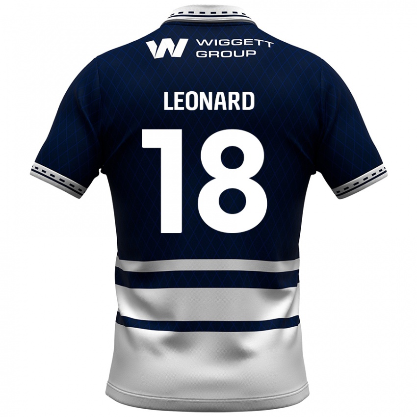 Férfi Ryan Leonard #18 Sötétkék Fehér Hazai Jersey 2024/25 Mez Póló Ing