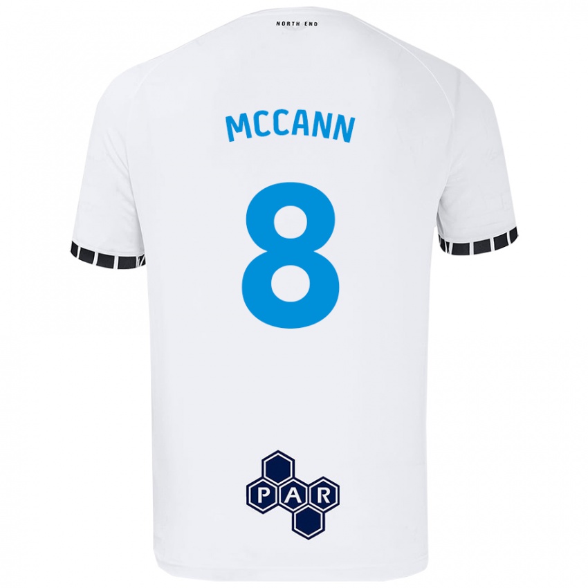 Férfi Ali Mccann #8 Fehér Hazai Jersey 2024/25 Mez Póló Ing