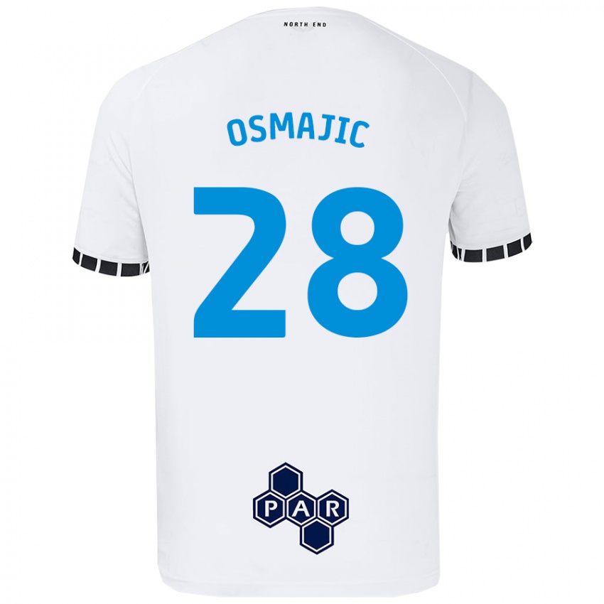 Férfi Milutin Osmajic #28 Fehér Hazai Jersey 2024/25 Mez Póló Ing