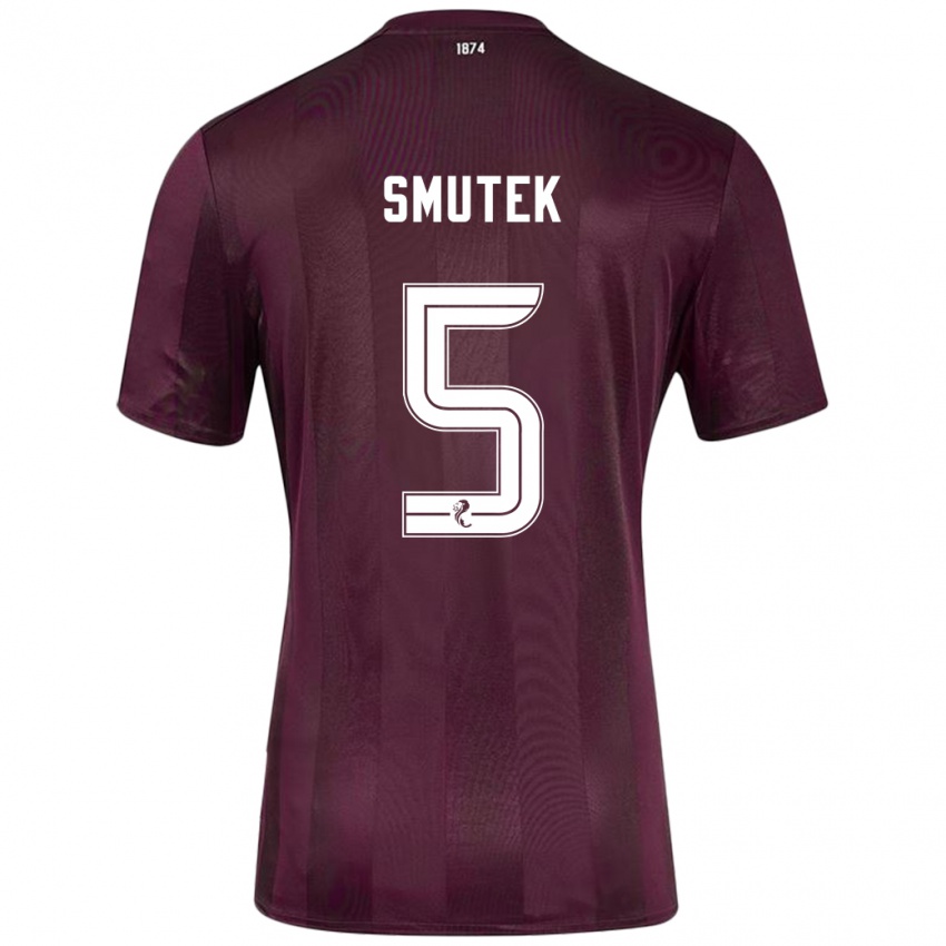 Férfi Kai Smutek #5 Burgundia Hazai Jersey 2024/25 Mez Póló Ing