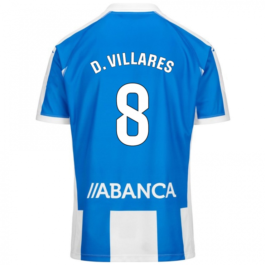 Férfi Diego Villares #8 Kék Fehér Hazai Jersey 2024/25 Mez Póló Ing