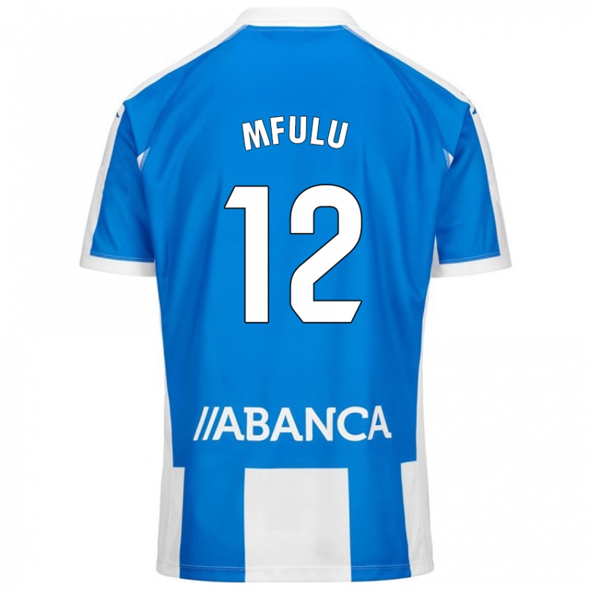 Férfi Nuke Mfulu #12 Kék Fehér Hazai Jersey 2024/25 Mez Póló Ing