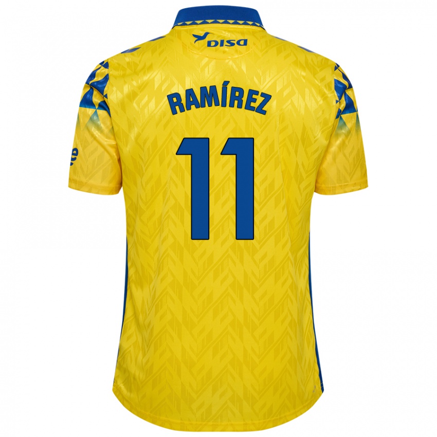 Férfi Benito Ramírez #11 Sárga Kék Hazai Jersey 2024/25 Mez Póló Ing