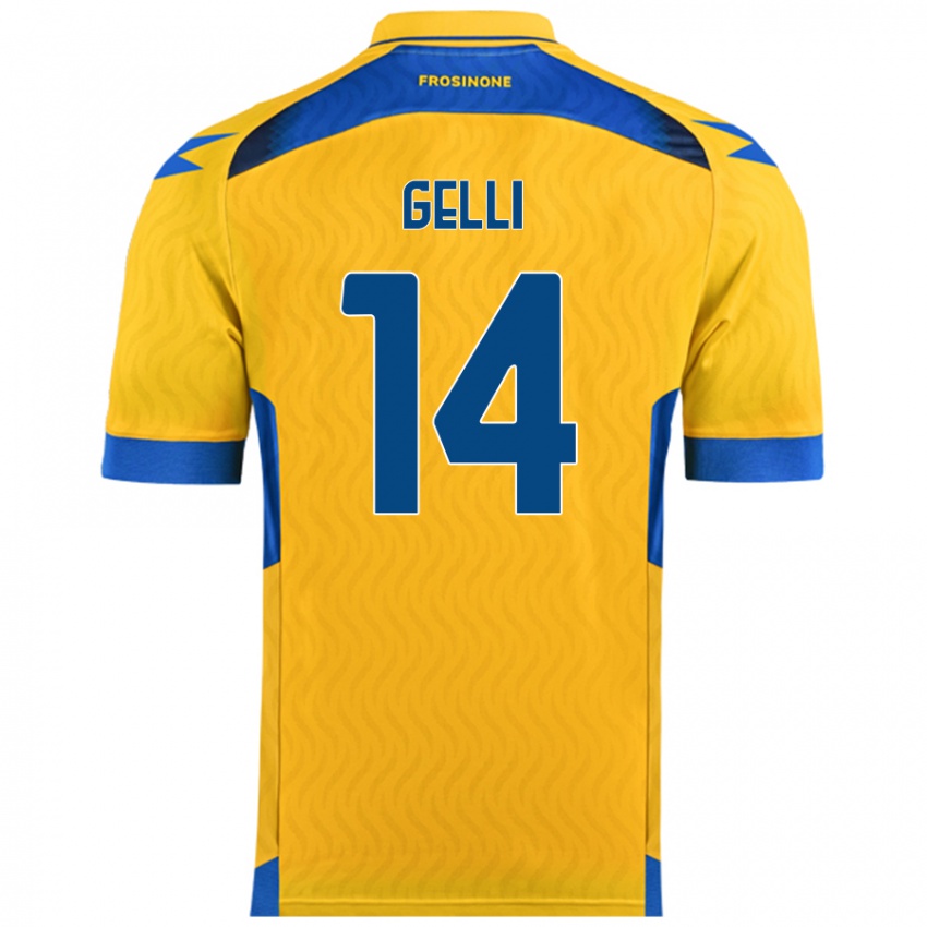 Férfi Francesco Gelli #14 Sárga Hazai Jersey 2024/25 Mez Póló Ing